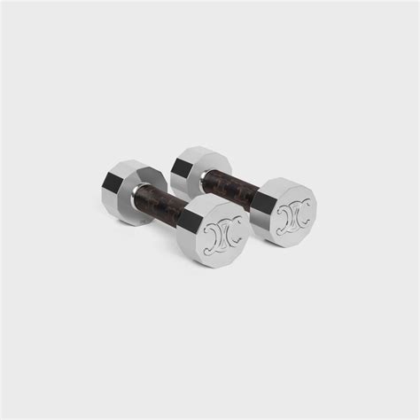 celine wox|DUMBBELLS 2KG IN STEEL AND TRIOMPHE CANVAS.